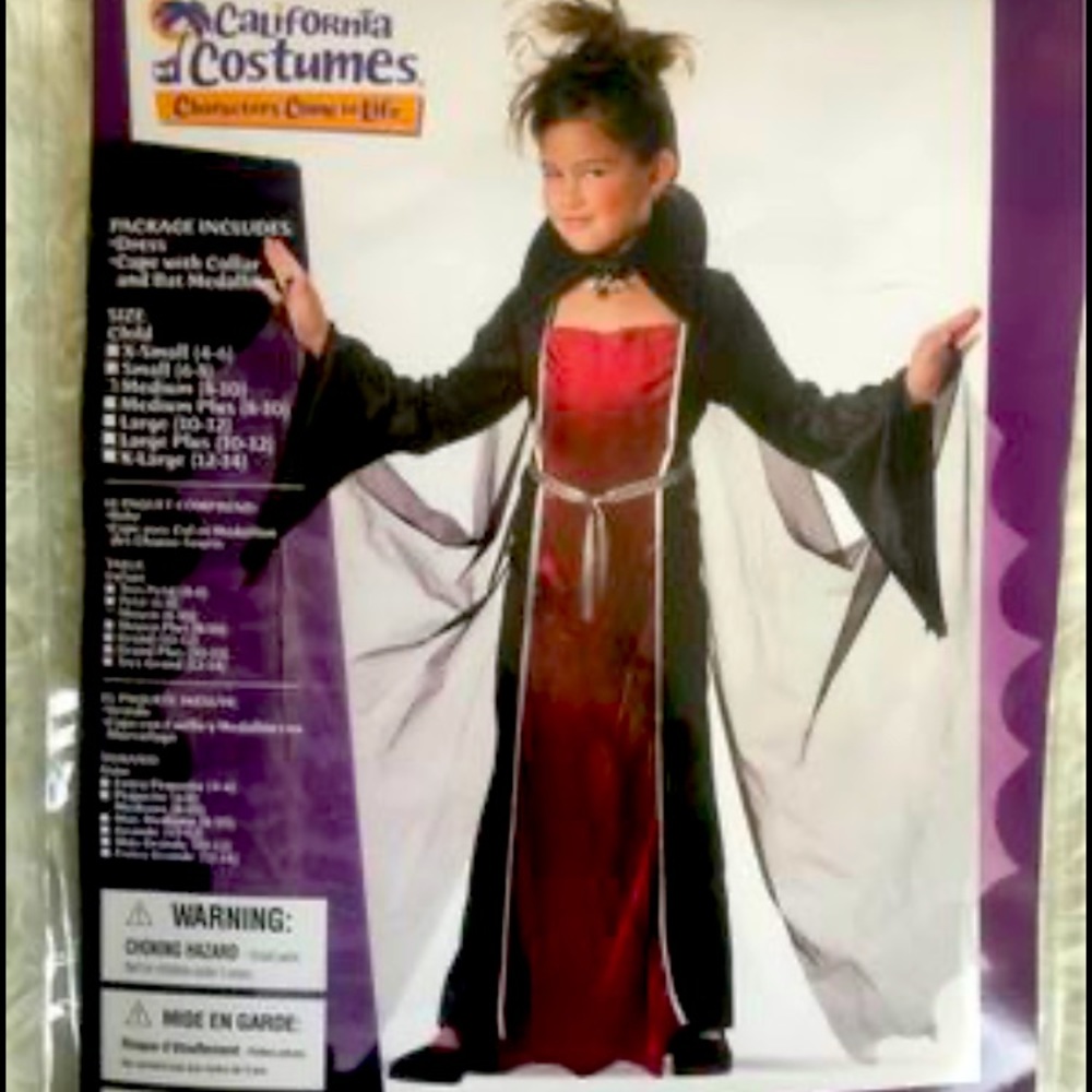 Girls Vampire Costume M (8-10)